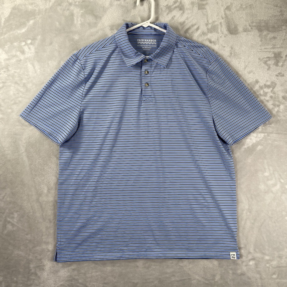 Fair Harbor Blue Striped Men's Polo